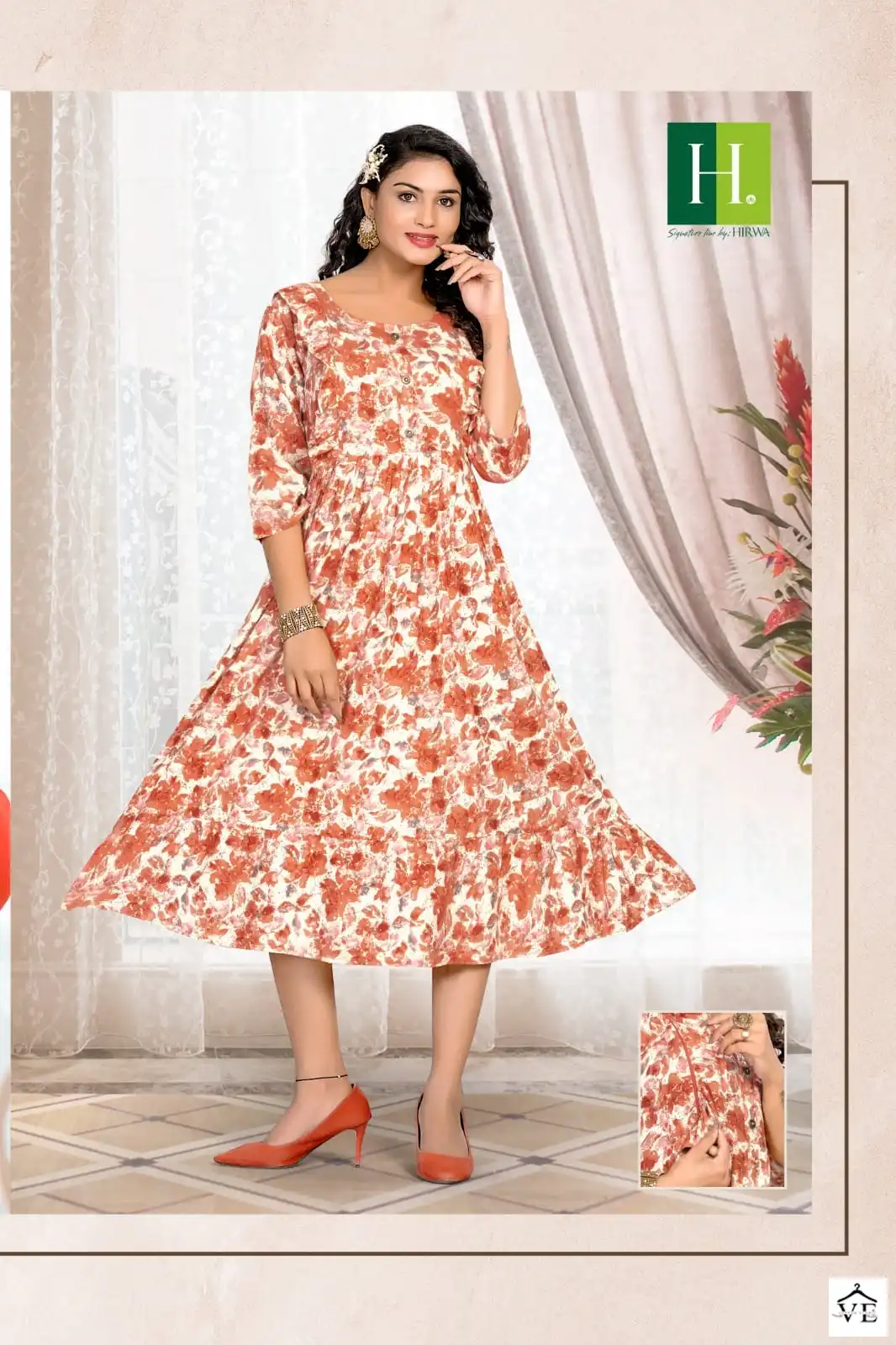 Hirwa Good News Heavy Rayon Wholesale Long Kurtis Catalog — Wholesale Kurtis, MPA wholesale from Surat - Gallery Image 2