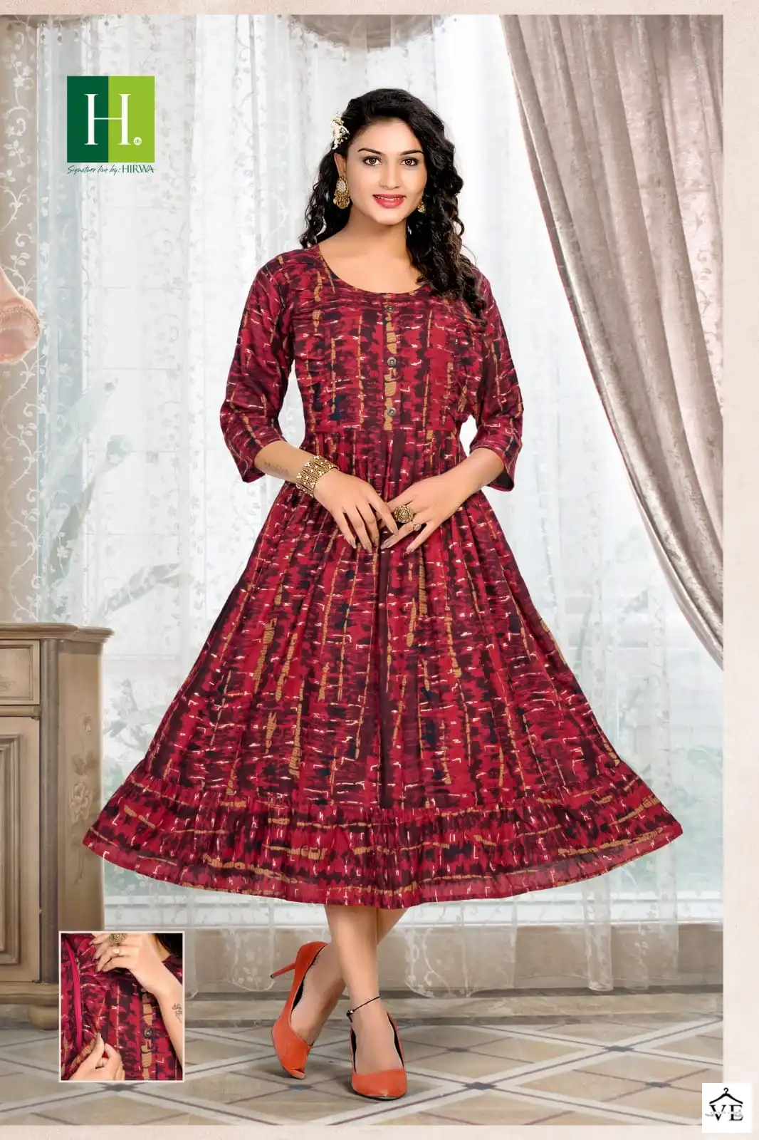 Hirwa Good News Heavy Rayon Wholesale Long Kurtis Catalog — Wholesale Kurtis, MPA wholesale from Surat - Gallery Image 5