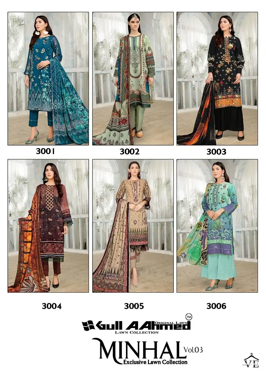Gull Aahmed Minhal Vol 3 Cotton Wholesale Pakistani Salwar Suit Catalog — Wholesale Salwar Suits, MPA wholesale from Surat — view 7