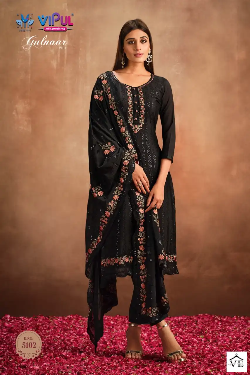 Vipul Gulnar 4 Chinnon Wholesale Designer Salwar Suit Catalog — Wholesale Salwar Suits, MPA wholesale from Surat - Gallery Image 2