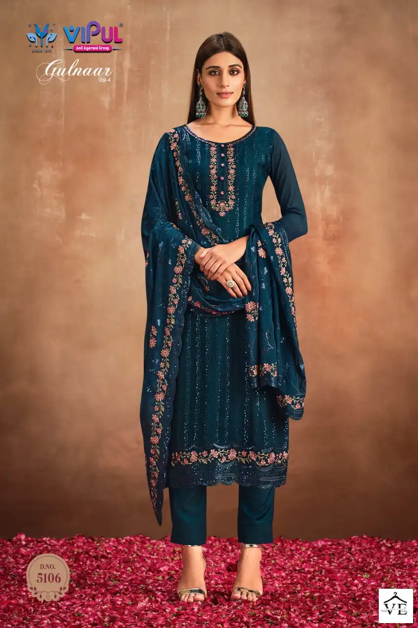 Vipul Gulnar 4 Chinnon Wholesale Designer Salwar Suit Catalog — Wholesale Salwar Suits, MPA wholesale from Surat - Gallery Image 6