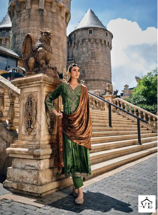 Ibiza Lifestyle Guzarish Pure Italian Viscose Velvet Wholesale Designer Pakistani Salwar Suit Catalog — Wholesale Salwar Suits, MPA wholesale from Surat - Gallery Image 5