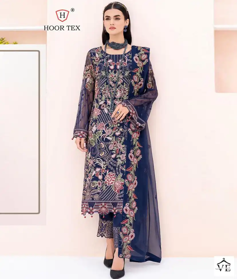 Hoor Tex H-101 Faux Georgette Wholesale Pakistani Suit — Wholesale Salwar Suits, MPA wholesale from Surat — view 1