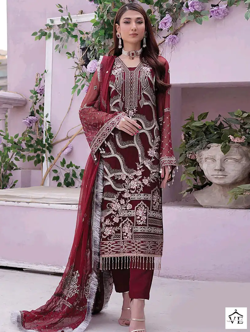 Hoor Tex H 104 Faux Georgette Wholesale Designer Pakistani Salwar Suit Catalog — Wholesale Salwar Suits, MPA wholesale from Surat — view 1