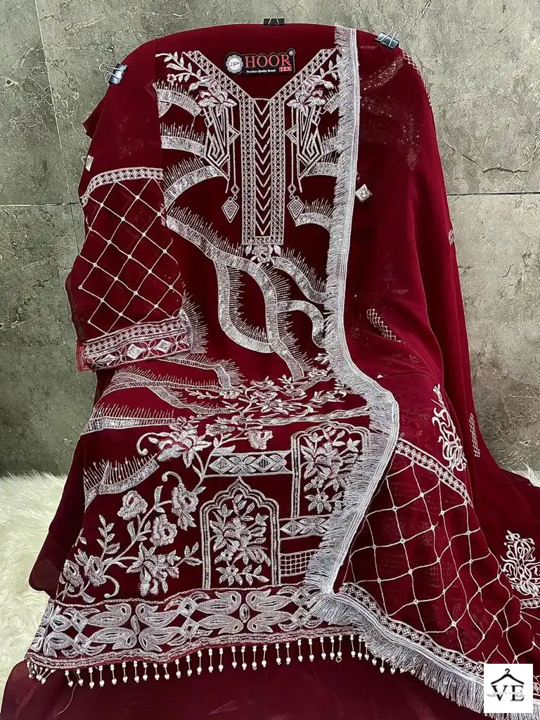 Hoor Tex H 104 Faux Georgette Wholesale Designer Pakistani Salwar Suit Catalog — Wholesale Salwar Suits, MPA wholesale from Surat — view 2