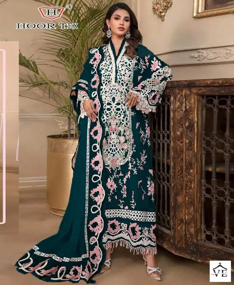 Hoor Tex H-139 Faux Georgette Wholesale Pakistani Suit Catalog — Wholesale Salwar Suits, MPA wholesale from Surat — view 1
