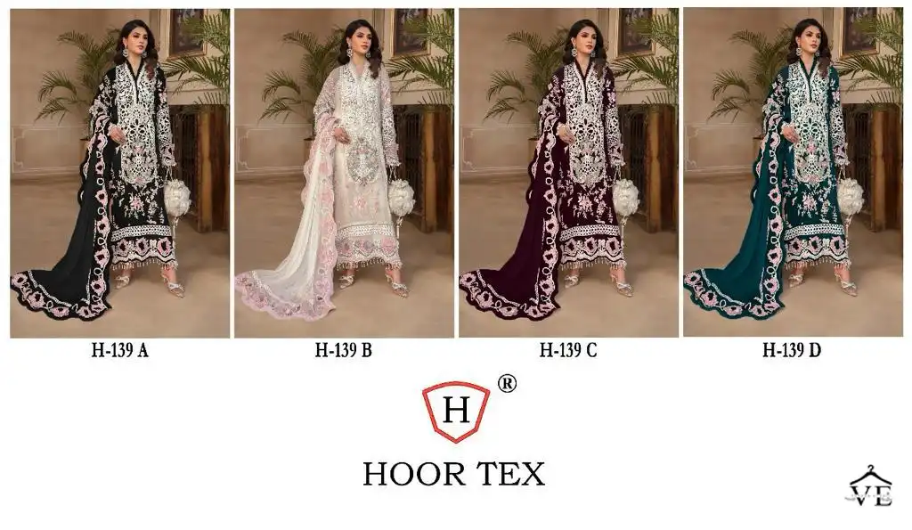 Hoor Tex H-139 Faux Georgette Wholesale Pakistani Suit Catalog — Wholesale Salwar Suits, MPA wholesale from Surat — view 9