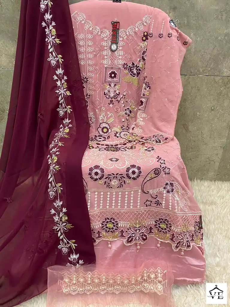 Hoor Tex H-142 Faux Georgette Wholesale Pakistani Suit — Wholesale Salwar Suits, MPA wholesale from Surat — view 2