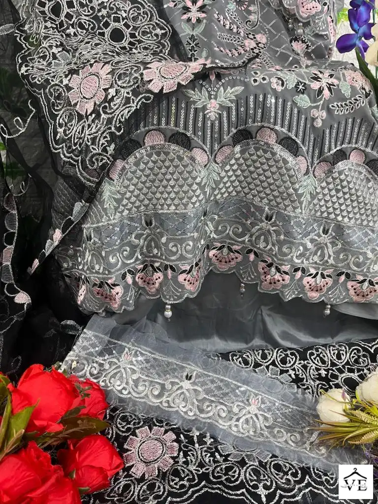 Hoor Tex H-41 Faux Georgette Wholesale Pakistani Suit Catalog — Wholesale Salwar Suits, MPA wholesale from Surat — view 7