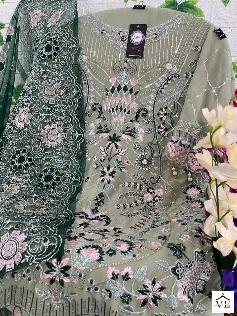 Hoor Tex H-41 Faux Georgette Wholesale Pakistani Suit Catalog — Wholesale Salwar Suits, MPA wholesale from Surat — view 12