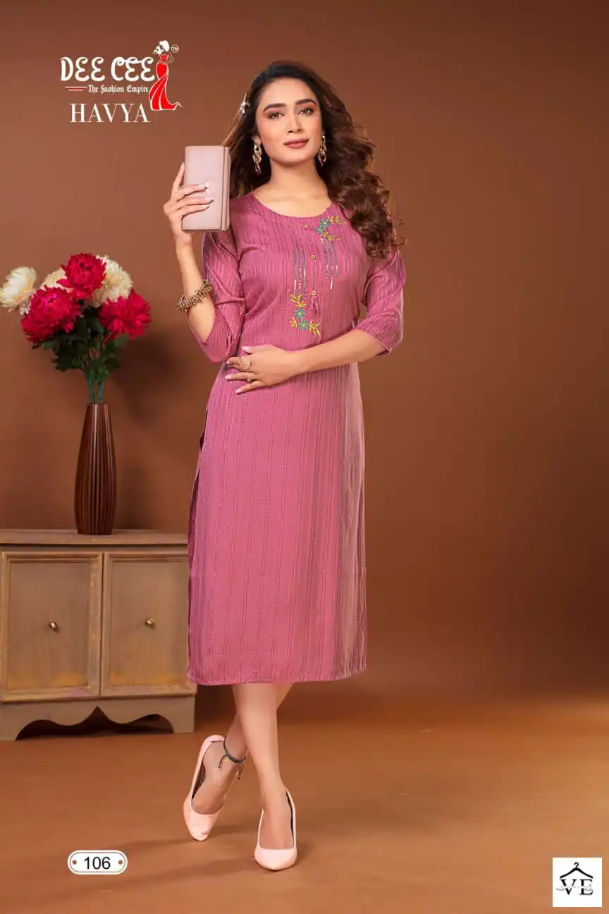 Deecee Havya Dobby Wholesale Designer Kurtis Catalog — Wholesale Kurtis, MPA wholesale from Surat - Gallery Image 2