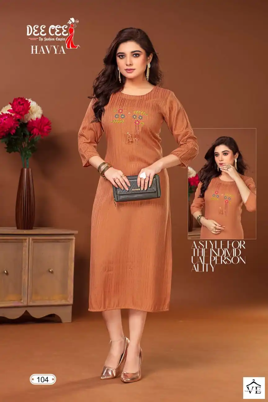 Deecee Havya Dobby Wholesale Designer Kurtis Catalog — Wholesale Kurtis, MPA wholesale from Surat - Gallery Image 4