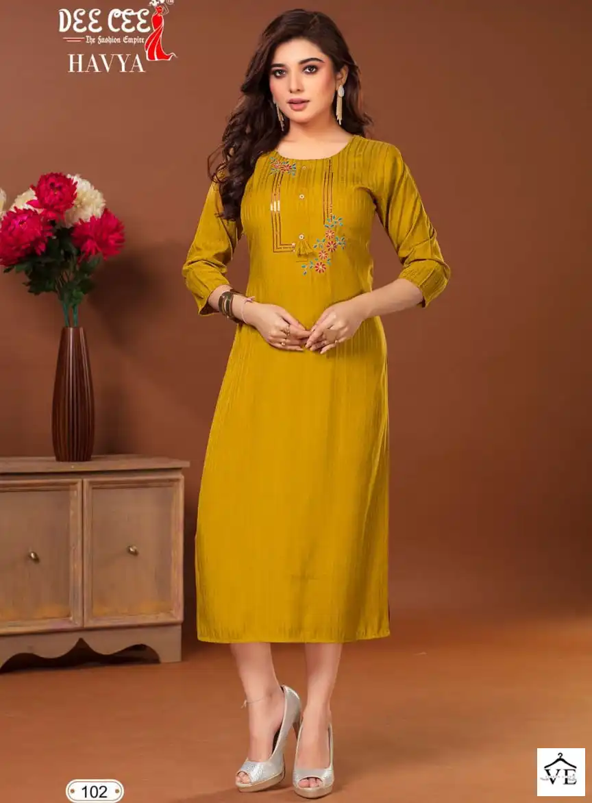 Deecee Havya Dobby Wholesale Designer Kurtis Catalog — Wholesale Kurtis, MPA wholesale from Surat — view 1