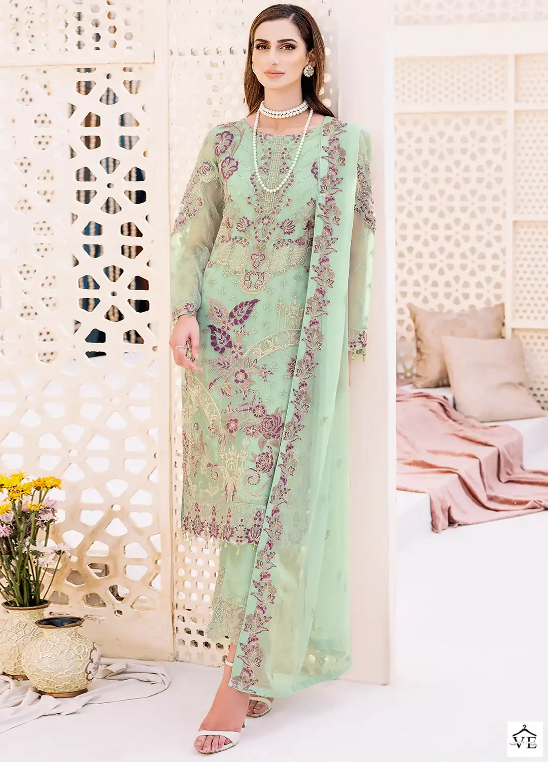 VE HD-45 Faux Georgette Wholesale Pakistani Suit — Wholesale Salwar Suits, MPA wholesale from Surat — view 1