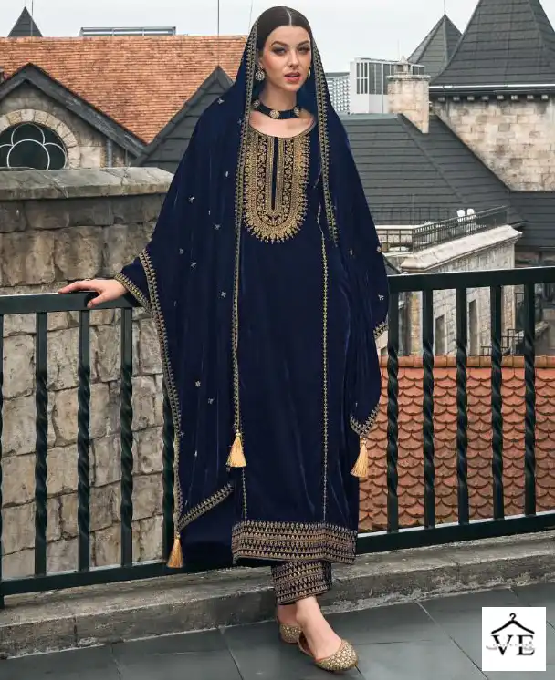 Kilory Trends Habiba Premium Velvet Wholesale Designer Winter Salwar Suit Catalog — Wholesale Salwar Suits, MPA wholesale from Surat — view 1