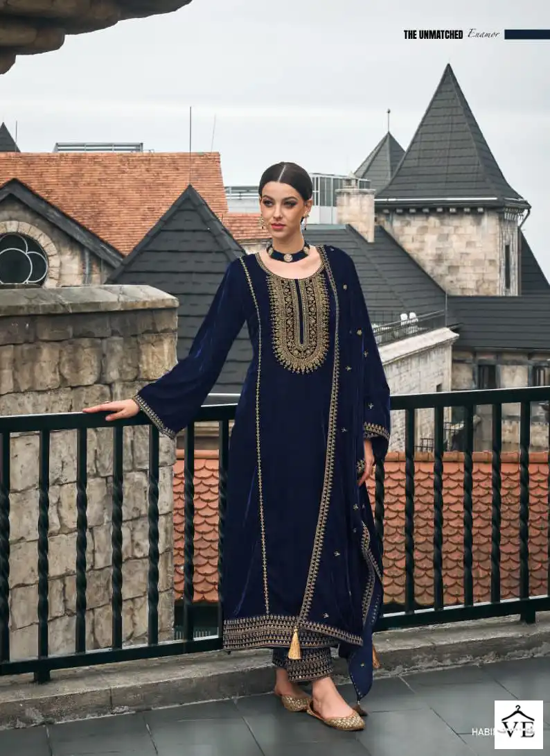 Kilory Trends Habiba Premium Velvet Wholesale Designer Winter Salwar Suit Catalog — Wholesale Salwar Suits, MPA wholesale from Surat - Gallery Image 11