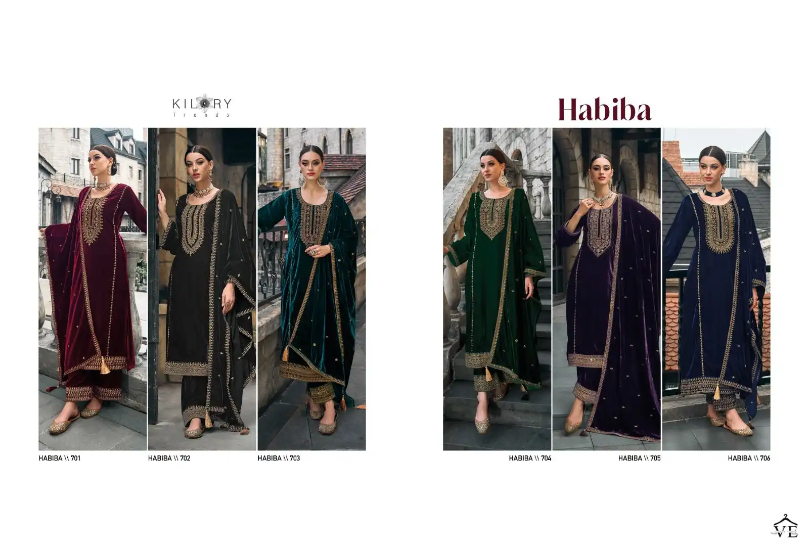 Kilory Trends Habiba Premium Velvet Wholesale Designer Winter Salwar Suit Catalog — Wholesale Salwar Suits, MPA wholesale from Surat — view 12