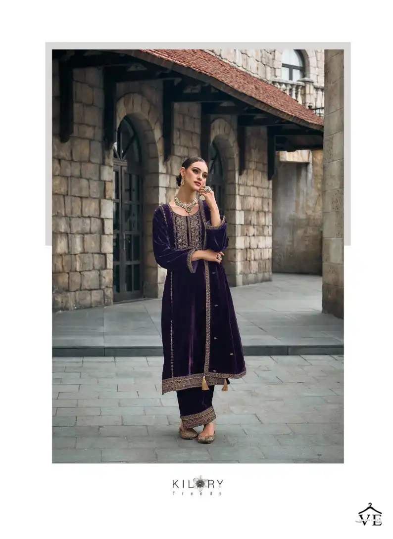 Kilory Trends Habiba Premium Velvet Wholesale Designer Winter Salwar Suit Catalog — Wholesale Salwar Suits, MPA wholesale from Surat - Gallery Image 9