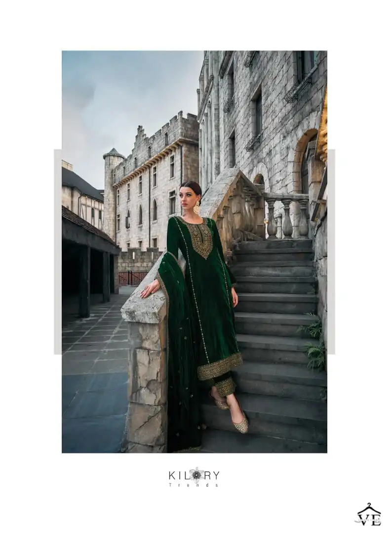 Kilory Trends Habiba Premium Velvet Wholesale Designer Winter Salwar Suit Catalog — Wholesale Salwar Suits, MPA wholesale from Surat - Gallery Image 10