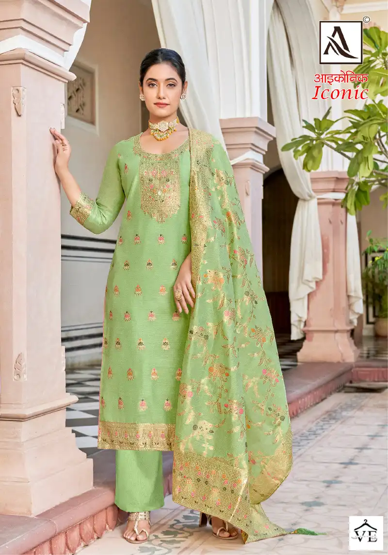 Alok Suits Iconic Jacquard Wholesale Designer Fancy Salwar Suit Catalog — Wholesale Salwar Suits, MPA wholesale from Surat — view 3