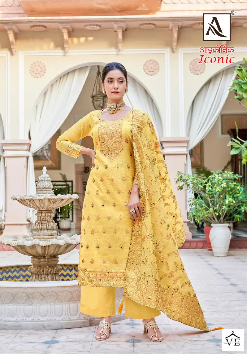 Alok Suits Iconic Jacquard Wholesale Designer Fancy Salwar Suit Catalog — Wholesale Salwar Suits, MPA wholesale from Surat — view 6