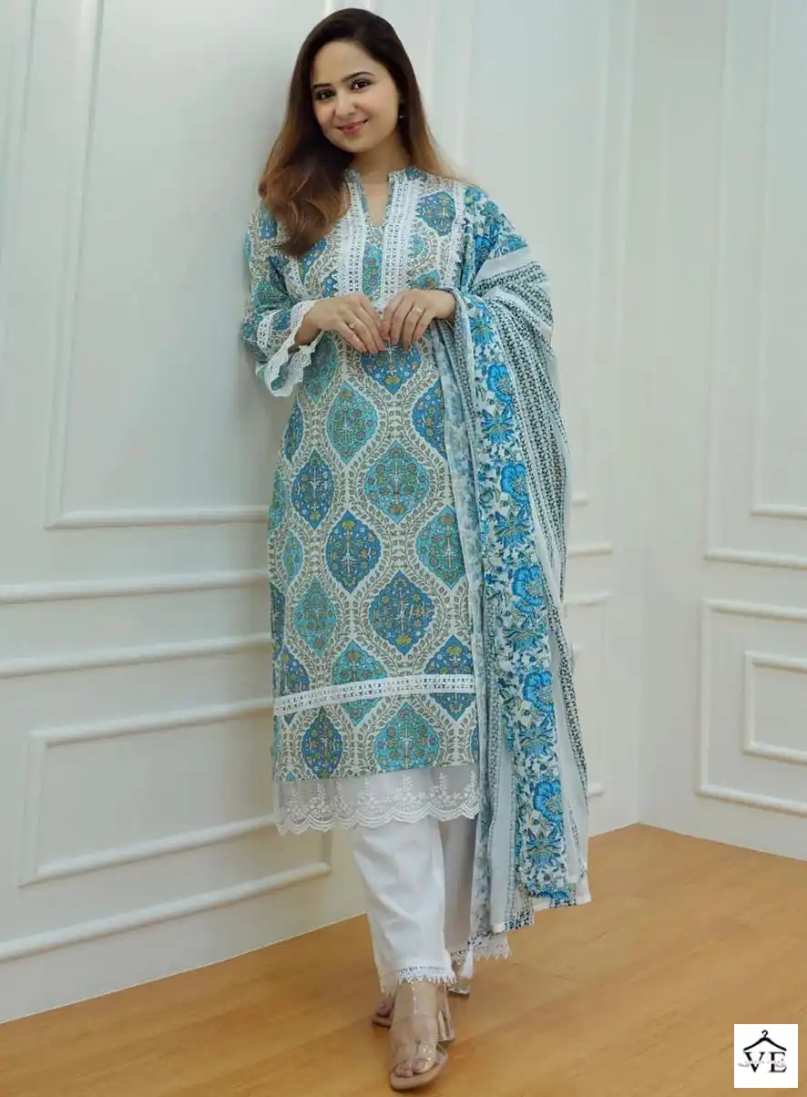 Afsanah Ivory Pure Muslin Wholesale Designer Pakistani Readymade Salwar Suit Catalog — Wholesale Salwar Suits, MPA wholesale from Surat — view 1