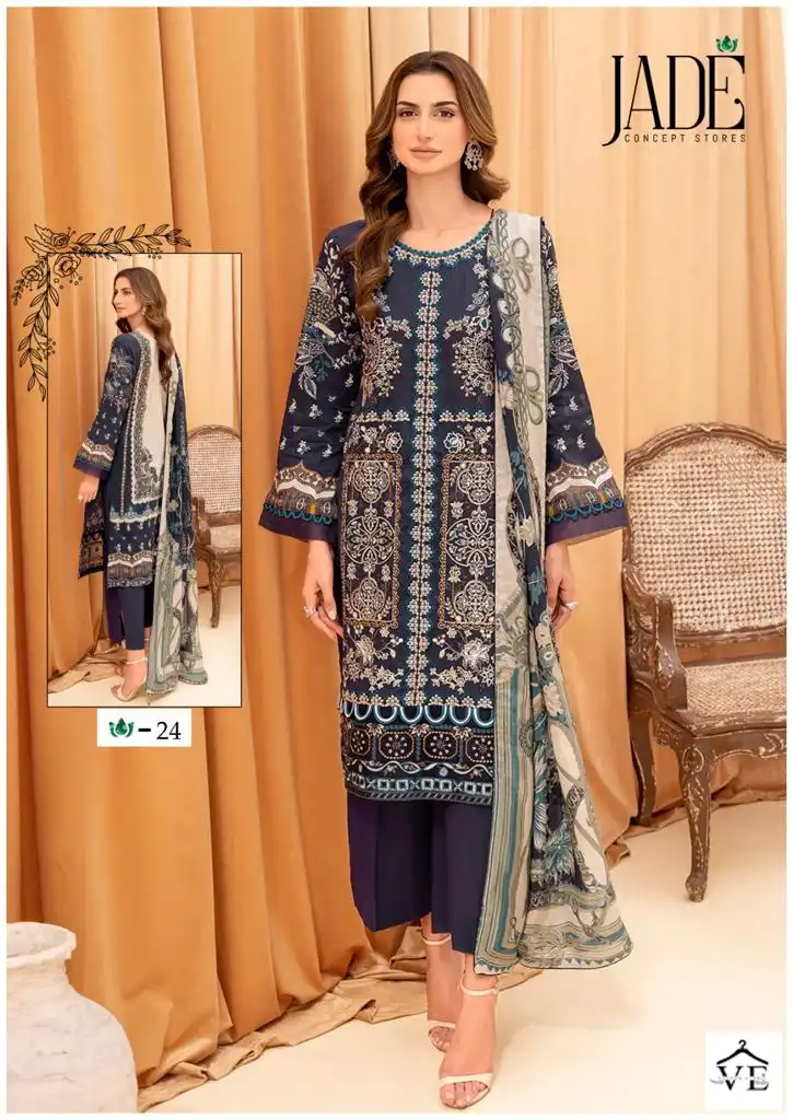 Jade Chevron Exclusive Heavy Cotton Vol 3 Lawn Cotton Wholesale Pakistani Salwar Suit Catalog — Wholesale Salwar Suits, MPA wholesale from Surat - Gallery Image 4