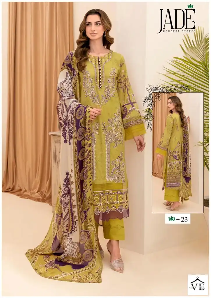 Jade Chevron Exclusive Heavy Cotton Vol 3 Lawn Cotton Wholesale Pakistani Salwar Suit Catalog — Wholesale Salwar Suits, MPA wholesale from Surat - Gallery Image 5