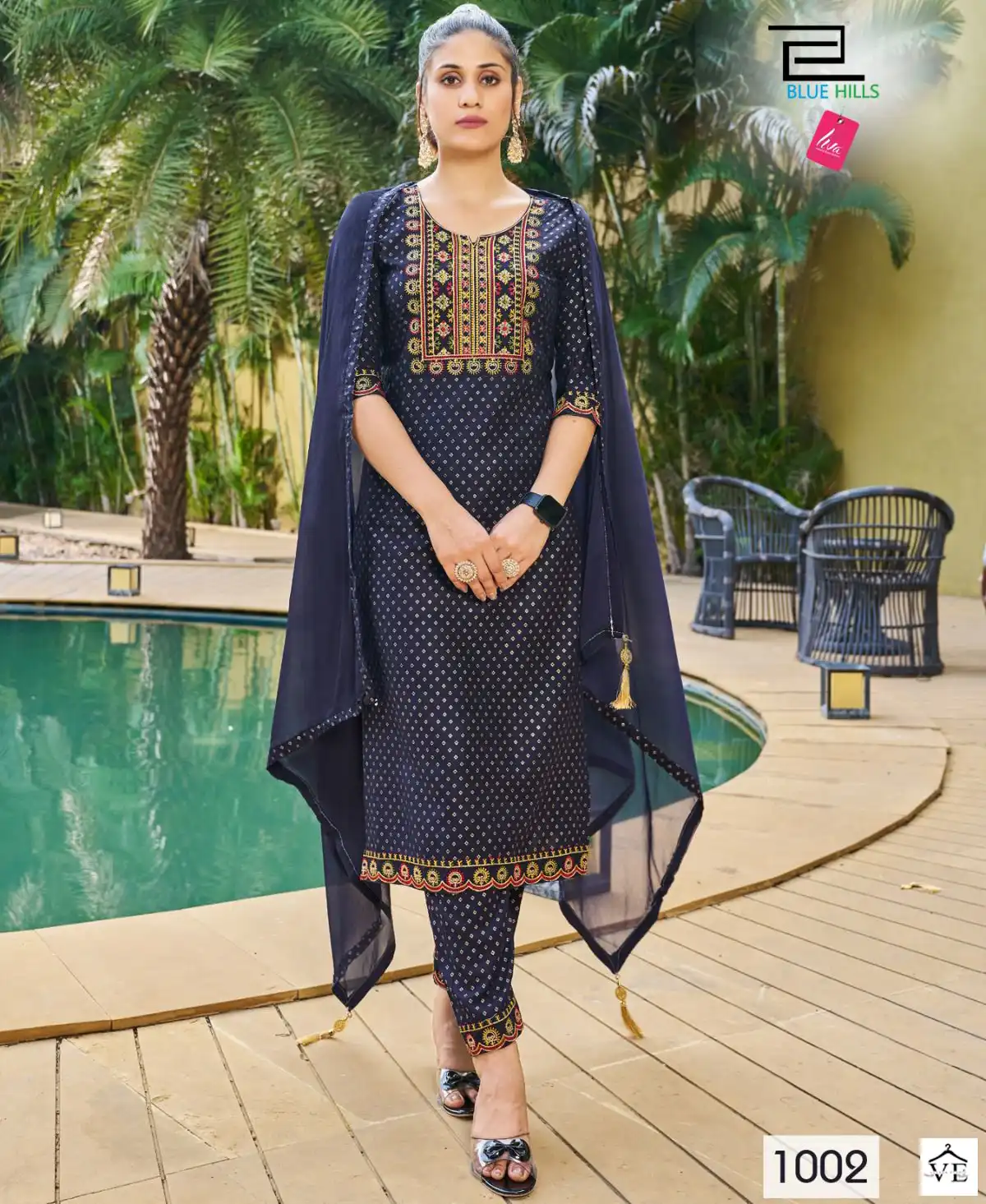 Blue Hills Jailer Rayon 14Kg Wholesale Designer Readymade Salwar Suit Catalog — Wholesale Salwar Suits, Blue Hills wholesale from Surat — view 1