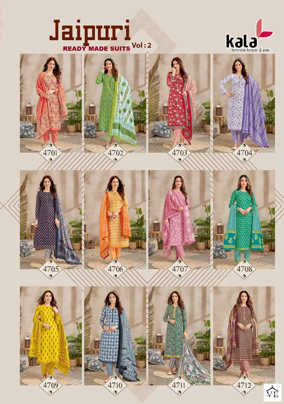 Kala Fashion Jaipuri Vol 2 Cotton Wholesale Readymade Salwar Suit Catalog — Wholesale Salwar Suits, MPA wholesale from Surat — view 13