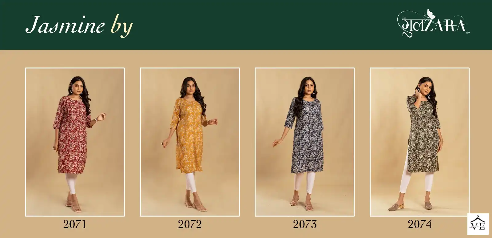 VE Jasmine Soft Indo Cotton Wholesale Kurti Catalog — Wholesale Kurtis, MPA wholesale from Surat — view 8