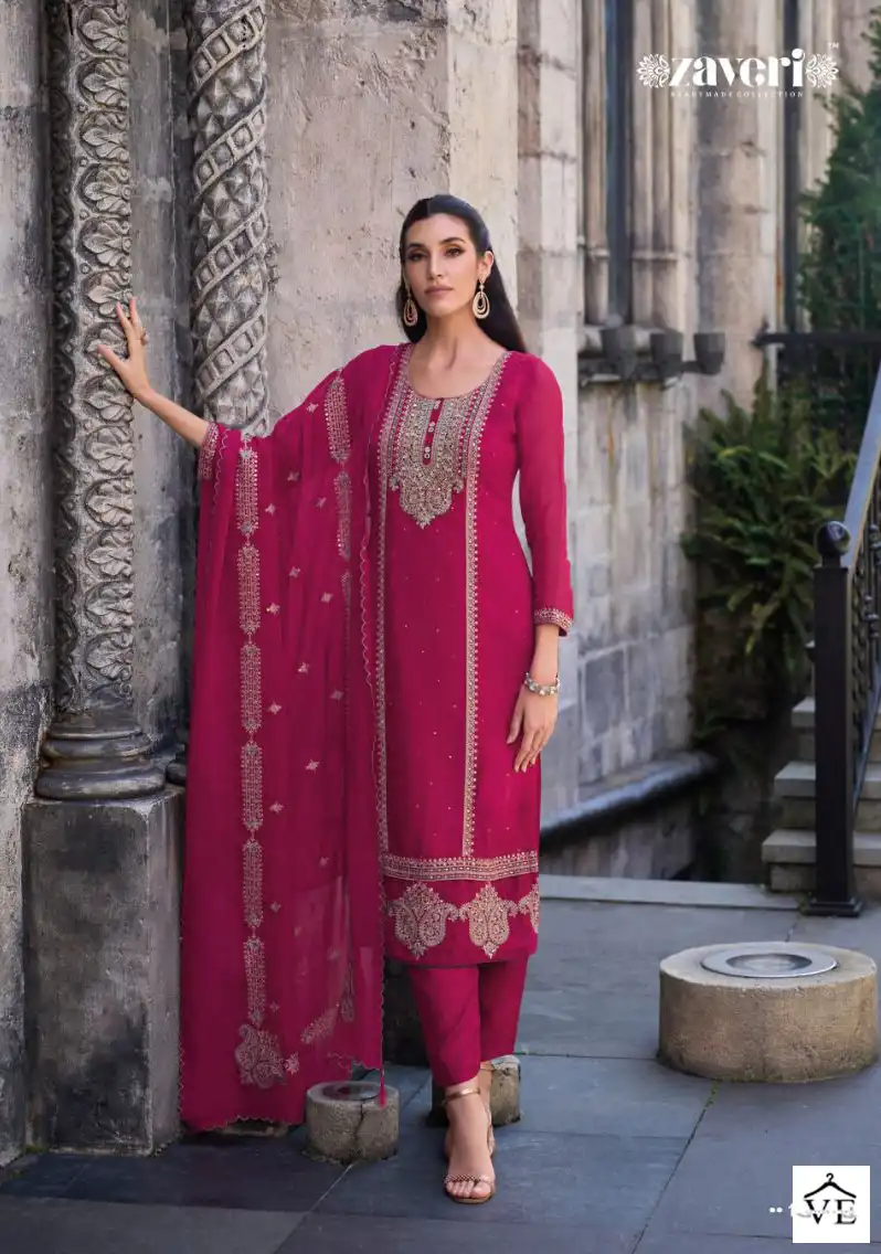 Zaveri Jil Mil Soft Organza Wholesale Designer Readymade Salwar Suit Catalog — Wholesale Salwar Suits, MPA wholesale from Surat — view 3