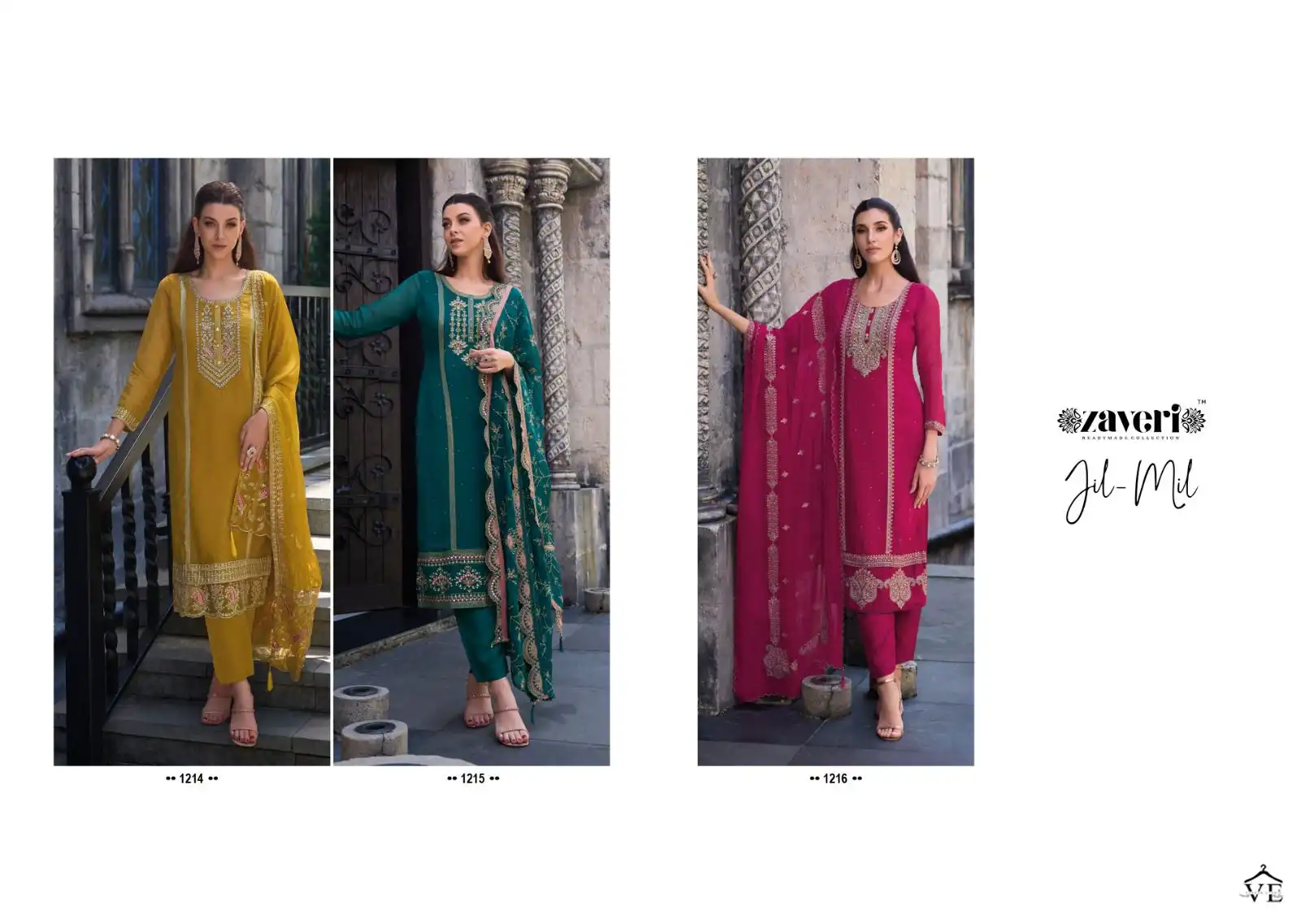 Zaveri Jil Mil Soft Organza Wholesale Designer Readymade Salwar Suit Catalog — Wholesale Salwar Suits, MPA wholesale from Surat — view 4