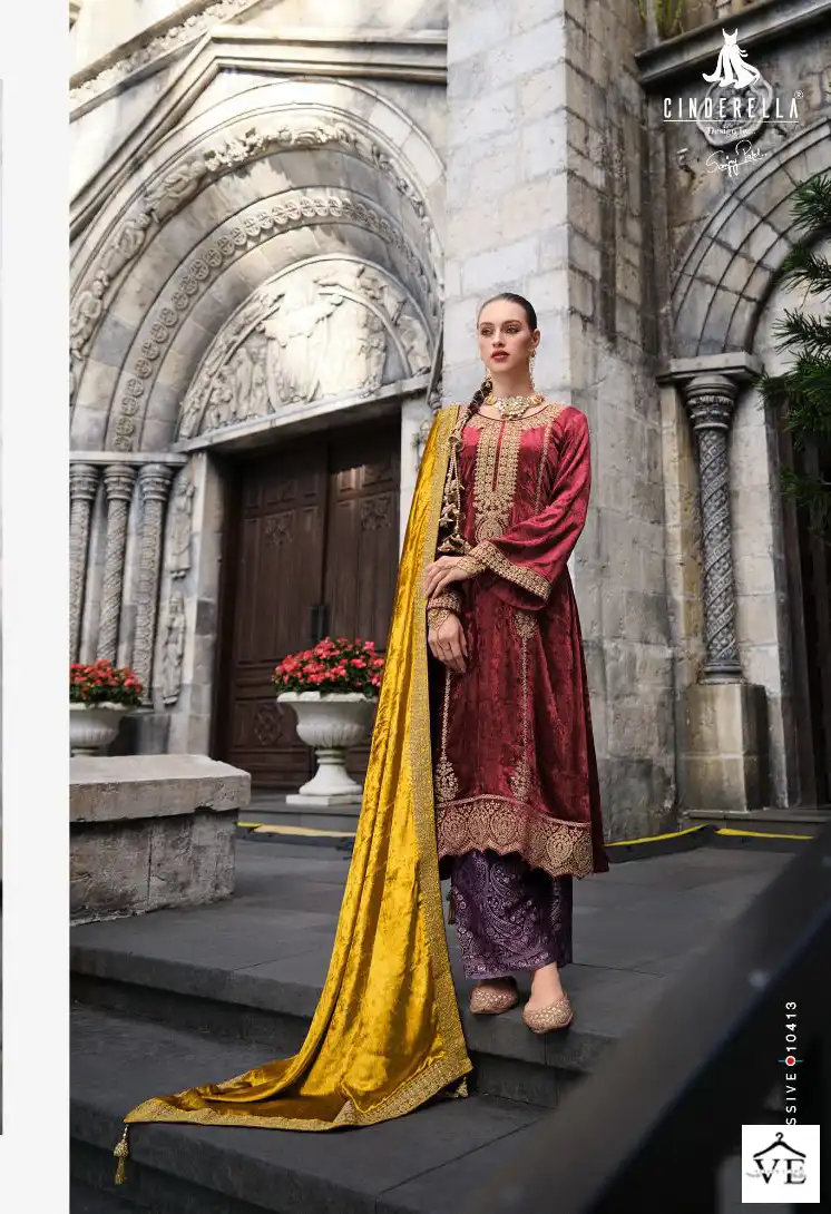 Ibiza Jo Reevaz Pure Munich Viscose Velvet Wholesale Designer Winter Salwar Suit Catalog — Wholesale Salwar Suits, MPA wholesale from Surat - Gallery Image 2