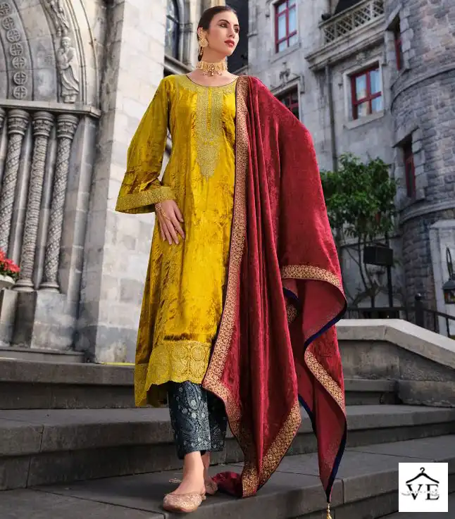 Ibiza Jo Reevaz Pure Munich Viscose Velvet Wholesale Designer Winter Salwar Suit Catalog — Wholesale Salwar Suits, MPA wholesale from Surat — view 1