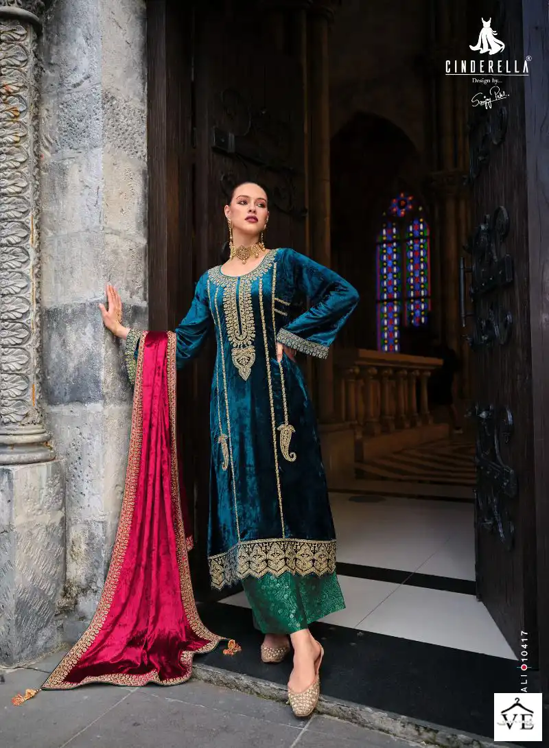 Ibiza Jo Reevaz Pure Munich Viscose Velvet Wholesale Designer Winter Salwar Suit Catalog — Wholesale Salwar Suits, MPA wholesale from Surat - Gallery Image 5