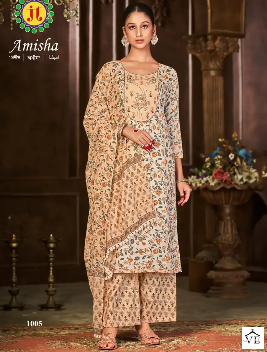 Jt Amisha Slub Cotton Wholesale Readymade Salwar Suit Catalog — Wholesale Salwar Suits, MPA wholesale from Surat — view 1