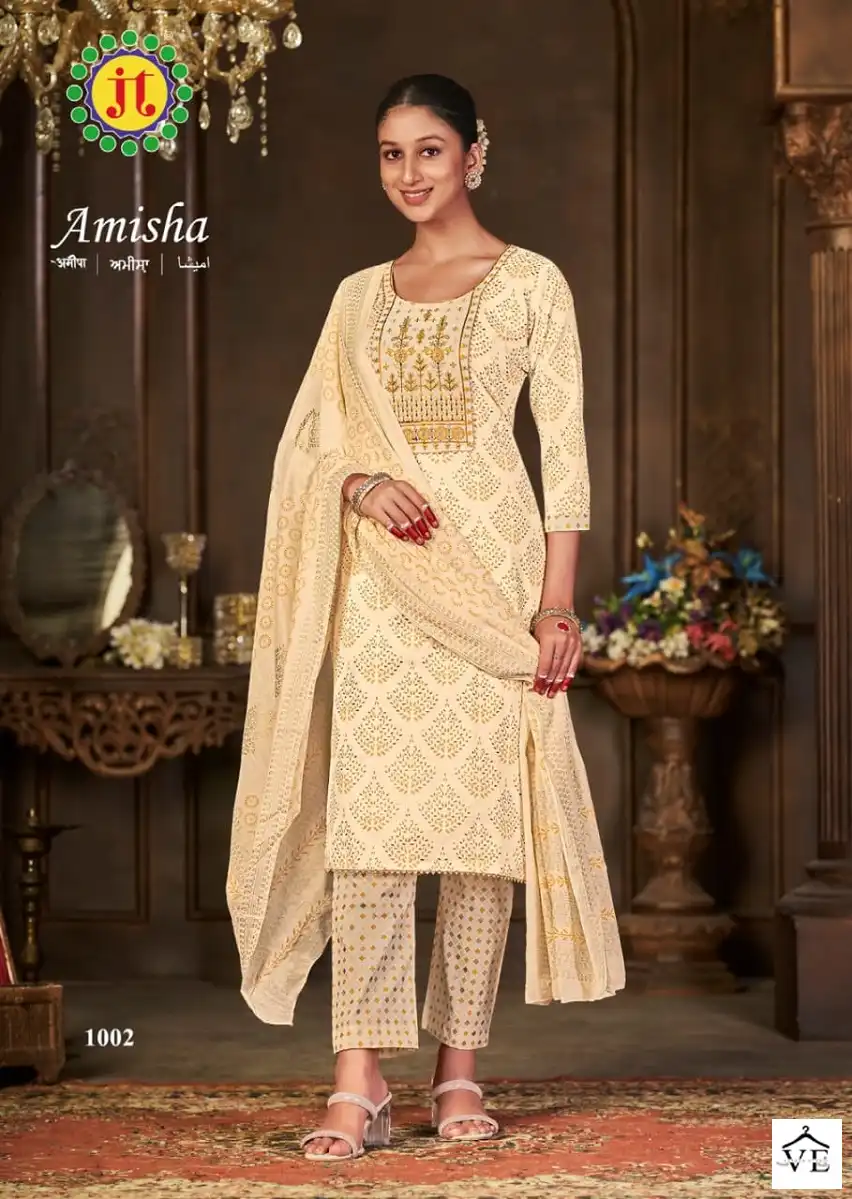 Jt Amisha Slub Cotton Wholesale Readymade Salwar Suit Catalog — Wholesale Salwar Suits, MPA wholesale from Surat - Gallery Image 4