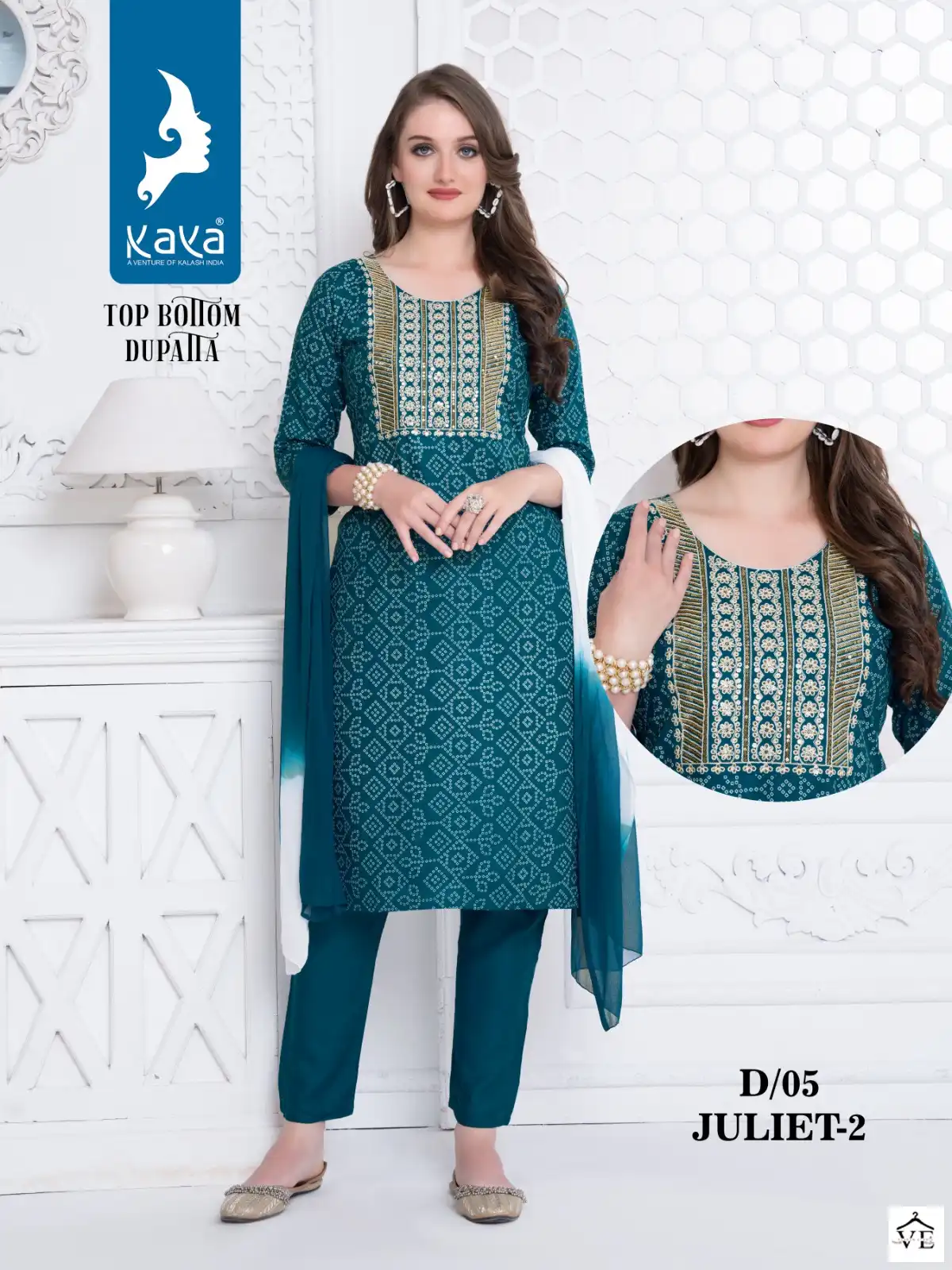 Kaya Juliet 2 Rayon Print Wholesale Readymade Salwar Suit Catalog — Wholesale Salwar Suits, MPA wholesale from Surat — view 3