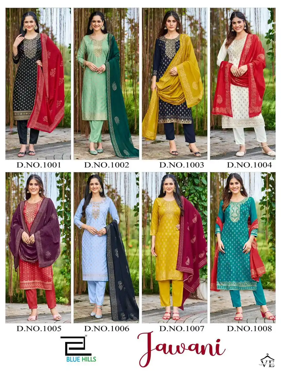 Blue Hills Jawani Viscose Wholesale Readymade Salwar Suit Catalog — Wholesale Salwar Suits, Blue Hills wholesale from Surat — view 9