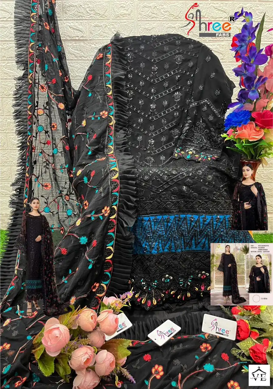 VE K-1856 Faux Georgette Wholesale Pakistani Suit — Wholesale Salwar Suits, MPA wholesale from Surat - Gallery Image 2