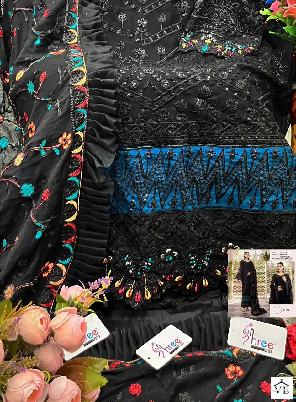 VE K-1856 Faux Georgette Wholesale Pakistani Suit — Wholesale Salwar Suits, MPA wholesale from Surat — view 3