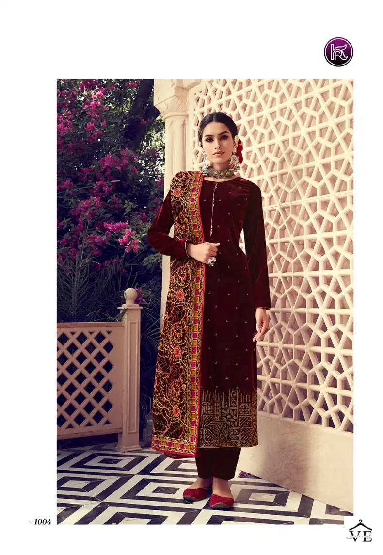 Kala Fashion Kala Heaven Velvet 9000 Wholesale Designer Winter Wear Salwar Suit Catalog — Wholesale Salwar Suits, MPA wholesale from Surat - Gallery Image 3