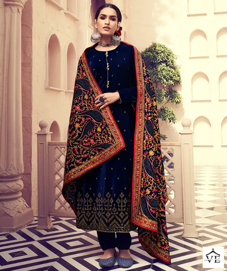 Kala Fashion Kala Heaven Velvet 9000 Wholesale Designer Winter Wear Salwar Suit Catalog — Wholesale Salwar Suits, MPA wholesale from Surat — view 1