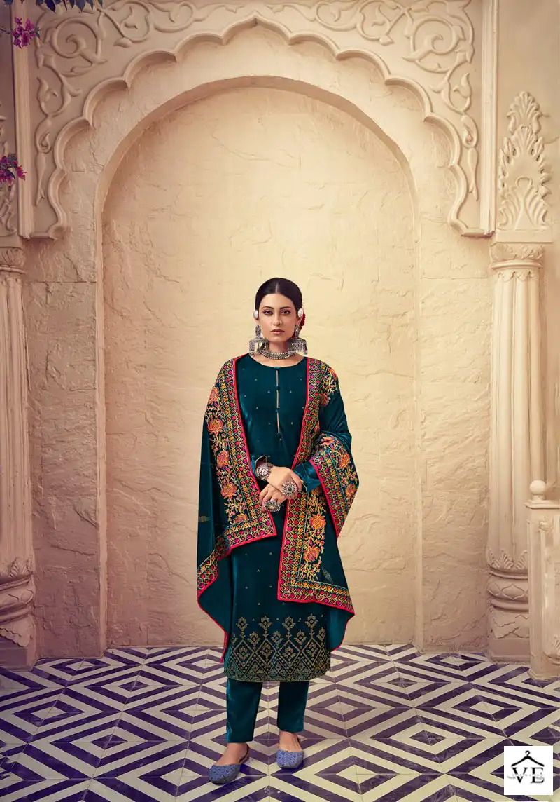 Kala Fashion Kala Heaven Velvet 9000 Wholesale Designer Winter Wear Salwar Suit Catalog — Wholesale Salwar Suits, MPA wholesale from Surat - Gallery Image 4