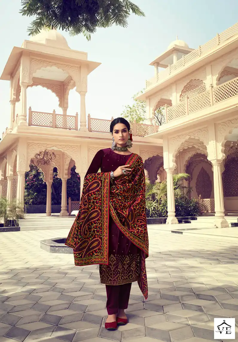 Kala Fashion Kala Heaven Velvet 9000 Wholesale Designer Winter Wear Salwar Suit Catalog — Wholesale Salwar Suits, MPA wholesale from Surat - Gallery Image 5