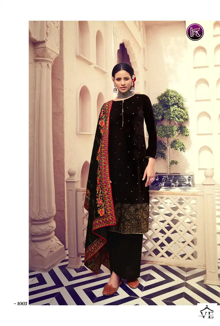 Kala Fashion Kala Heaven Velvet 9000 Wholesale Designer Winter Wear Salwar Suit Catalog — Wholesale Salwar Suits, MPA wholesale from Surat - Gallery Image 6
