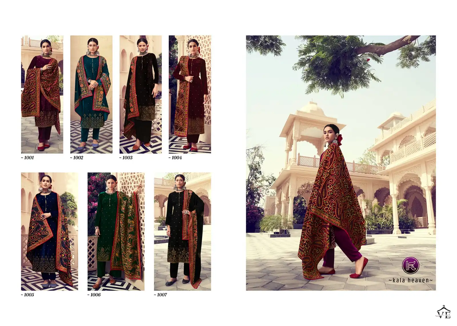 Kala Fashion Kala Heaven Velvet 9000 Wholesale Designer Winter Wear Salwar Suit Catalog — Wholesale Salwar Suits, MPA wholesale from Surat — view 8