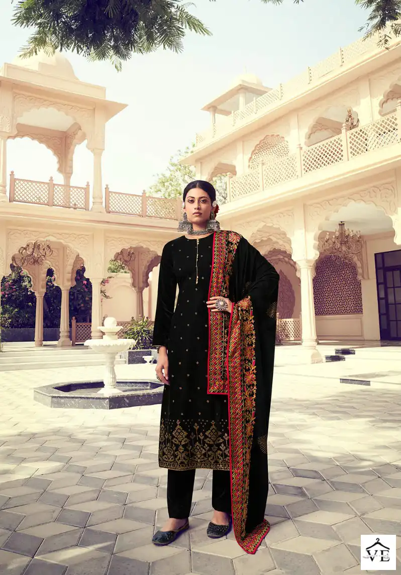 Kala Fashion Kala Heaven Velvet 9000 Wholesale Designer Winter Wear Salwar Suit Catalog — Wholesale Salwar Suits, MPA wholesale from Surat - Gallery Image 7