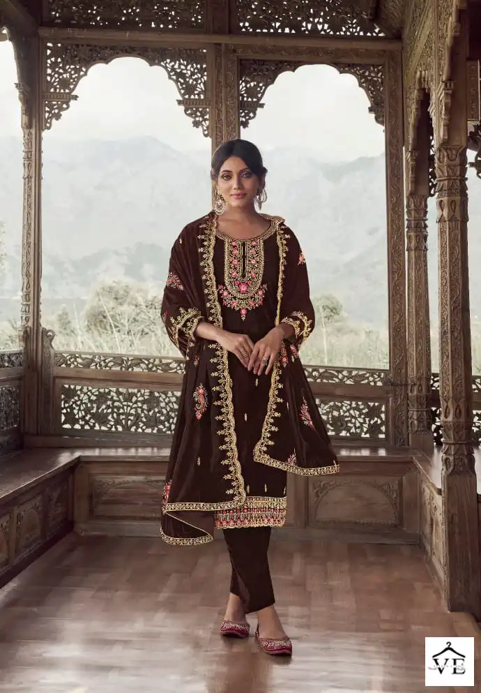 Kala Fashion Kala Kavita Velvet 9000 Wholesale Designer Winter Wear Salwar Suit Catalog — Wholesale Salwar Suits, MPA wholesale from Surat - Gallery Image 2